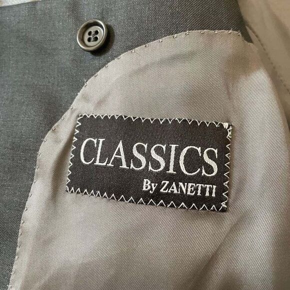 Classics by Zanetti Men's Black‎ Wool Italian Blazer Size 48R Career Business - Picture 10 of 10